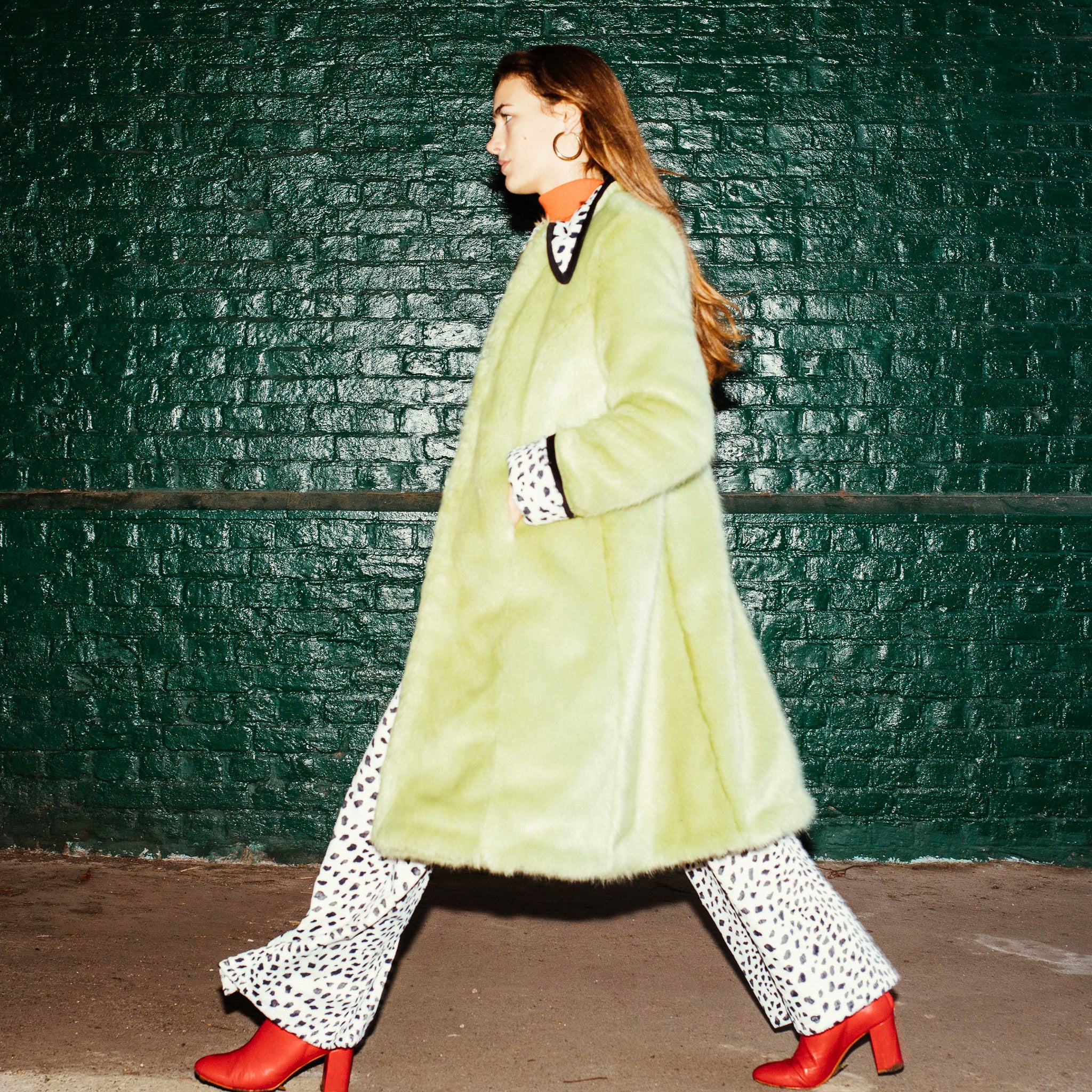 ELECTRA COAT SAMPLE - Pistachio Fur X Dalmation